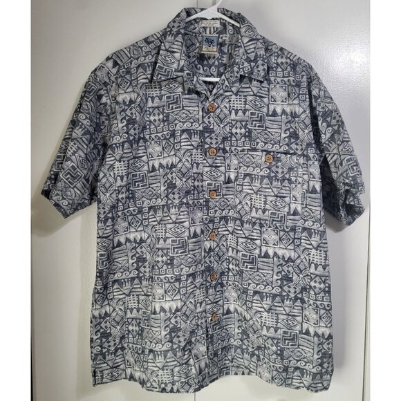 GOTCHA SPORT Men's M Vintage Button Up All Over Print Shirt Beach Waves Hawaii - Picture 1 of 6